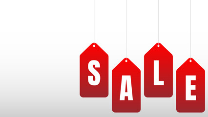SALE BANNER IN RED COLOR WITH SPACE FOR TEXT