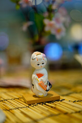 Japanese doll wearing a kimono