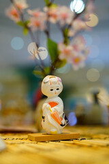Japanese doll wearing a kimono