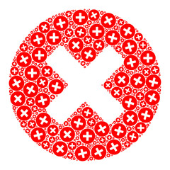 Vector reject icon collage. Reject composition is constructed from scattered recursive reject elements. Recursion composition from reject icon.