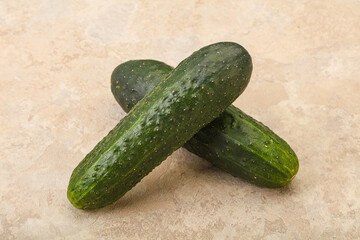 Ripe organic natural green cucumber
