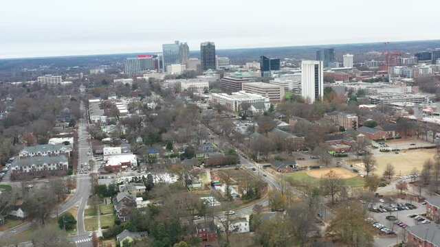 Raleigh Cityscape 4K Drone Aerial Wide