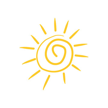 Sun icon. Stylized Sun In Painted Inky Tribal Style