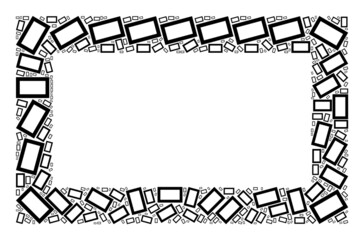 Vector empty rectangle icon mosaic. Empty rectangle composition is composed from repeating recursive empty rectangle icons. Recursive composition from empty rectangle icon.