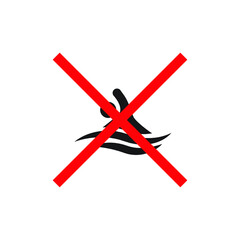 No swimming icon design vector illustration