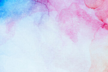 Obraz premium Macro close-up of blue and pink alcohol ink layers and splashes, abstract background. Fluid ink, colorful full frame textured background. Vibrant color. Art for design.