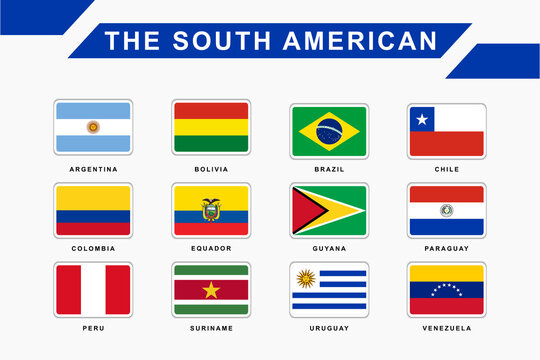 set flag of south american countries