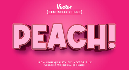 Editable text effect, Peach text on pink color style