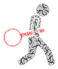 Vector zoom glass robber icon composition. Zoom glass robber composition is composed with scattered self zoom glass robber parts. Fractal composition of zoom glass robber icon.