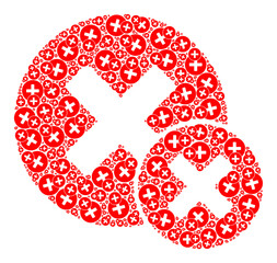 Vector false negative icon mosaic. False negative composition is done of scattered recursive false negative elements. Recursive mosaic of false negative icon.