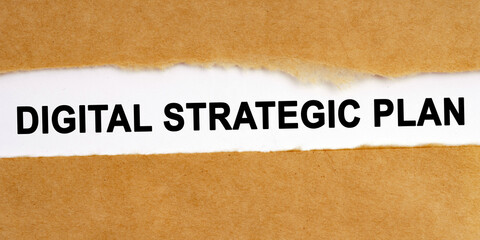 There is a space in the middle of the craft paper, where on a white background the inscription - Digital Strategic Plan
