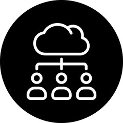cloud computing glyph icon