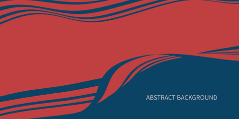 Red and blue fluid wave. Striped wavy line composition. abstract background