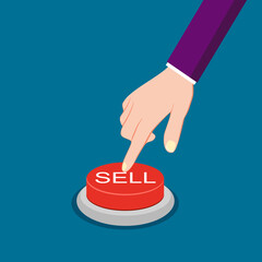 Press the sell button. Sales concept