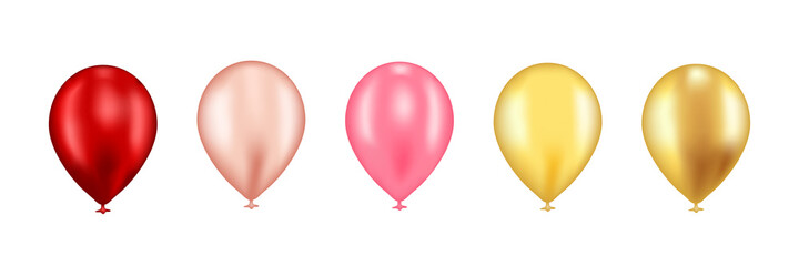 Ballon icon set. Celebrating birthday, anniversary. Decoration for party. Vector illustration