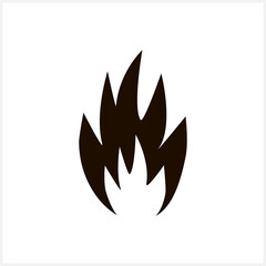 Fire icon isolated. Stencil vector stock illustration. EPS 10