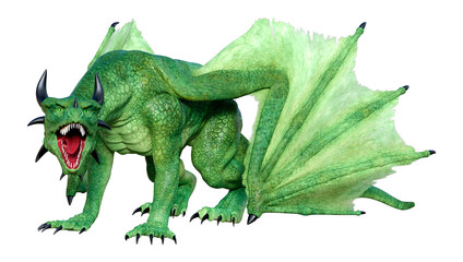 Fototapeta premium 3D Rendering Fairy Tale Dragon on White