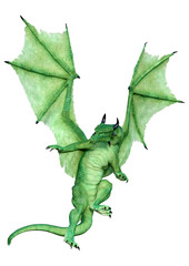 Fototapeta premium 3D Rendering Fairy Tale Dragon on White