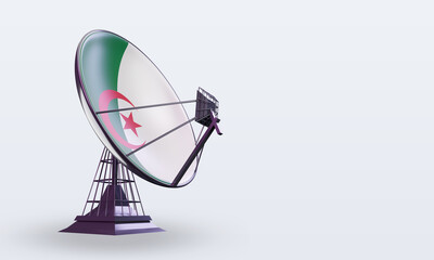 3d satellite Algeria flag rendering left view