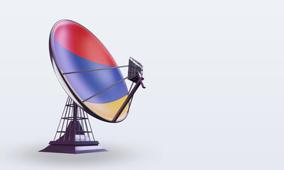 3d satellite Armenia flag rendering left view