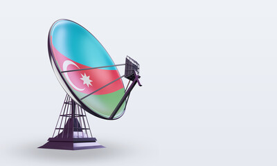 3d satellite Azerbaijan flag rendering left view