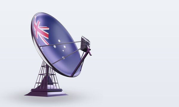 3d Satellite Australia Flag Rendering Left View