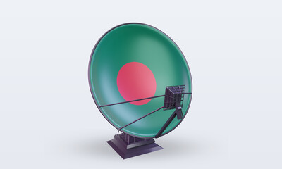 3d satellite Bangladesh flag rendering front view