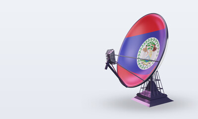 3d satellite Belize flag rendering right view