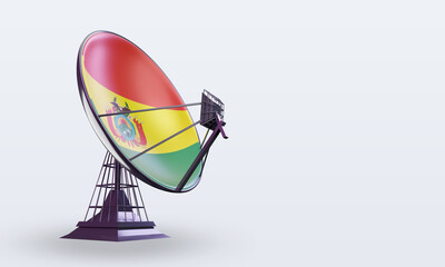 3d satellite Bolivia flag rendering left view