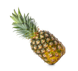 Fresh whole pineapple isolated on white background