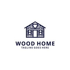 Illustration of a wooden house vector design. Logo design for construction companies.