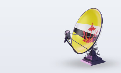 3d satellite Brunei Darussalam flag rendering right view