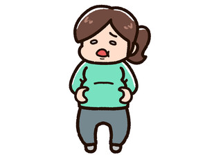 ショックを受けている肥満の女性