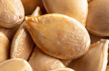 Close-up of pumpkin seeds as background
