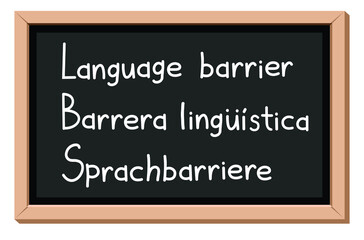 Obraz premium language barrier, blackboard, vector illustration 