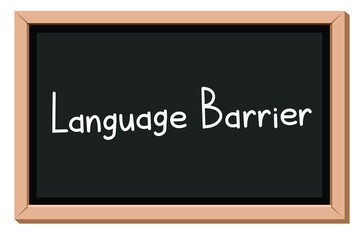 language barrier, back to school blackboard, vector illustration 