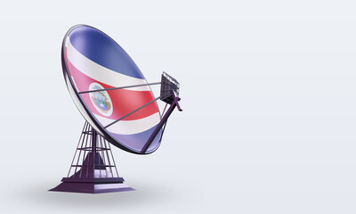 3d satellite Costa Rica flag rendering left view
