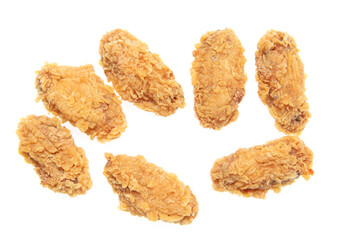 Fried chicken meat in batter isolated on a white