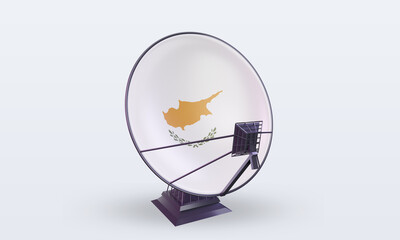 3d satellite Cyprus flag rendering front view