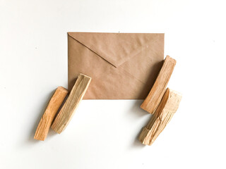 stack of old envelopes with paper