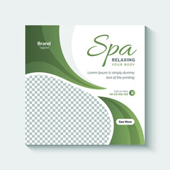 Spa Social Media Post or Web Banner Design Template