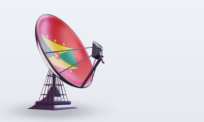 3d satellite Grenada flag rendering left view