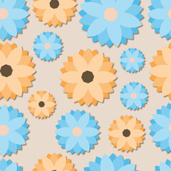 seamless pattern flowers flat