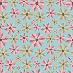 seamless pattern flowers flat