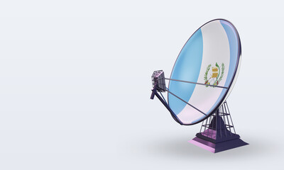 3d satellite Guatemala flag rendering right view