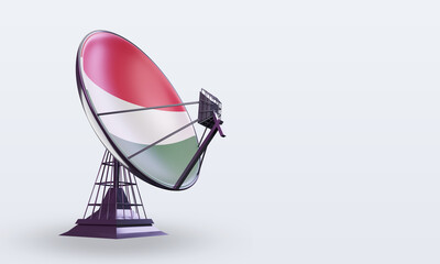 3d satellite Hungary flag rendering left view