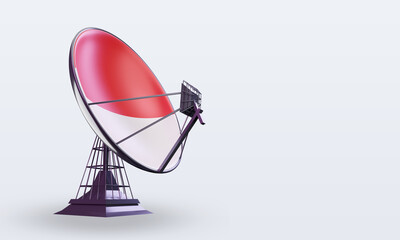 3d satellite Indonesia flag rendering left view