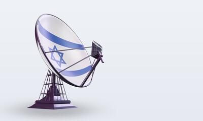 3d satellite Israel flag rendering left view