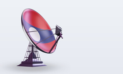 3d satellite Laos flag rendering left view
