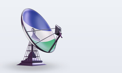 3d satellite Lesotho flag rendering left view